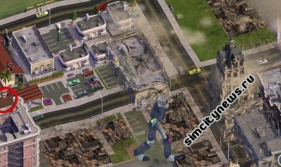 Нападение робота монстра на город в SimCity