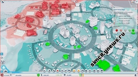 Инфографика SimCity контурные карты