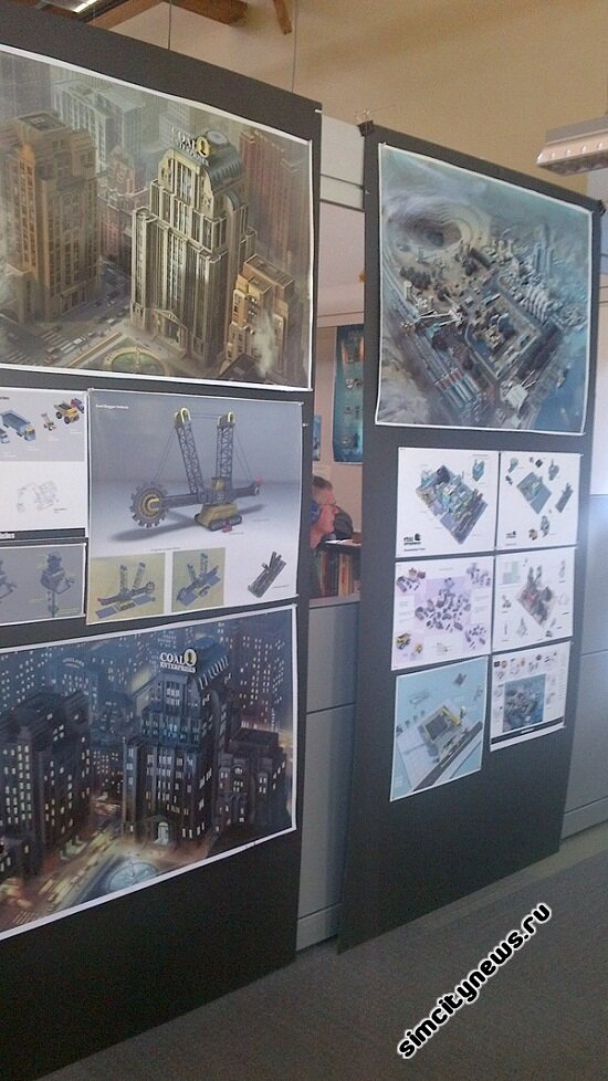 Плакаты SimCity в студии Maxis
