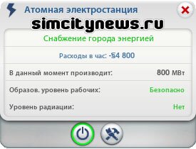 Снабжение города атомной энергией