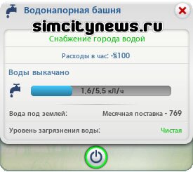 Водонапорная башня снабжение города водой