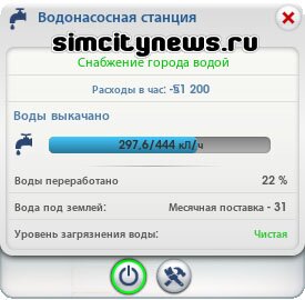 Водонасосная станция снабжение города водой