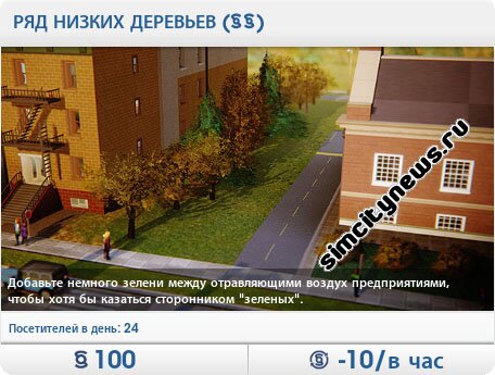 Ряд низких деревьев