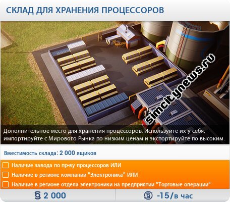 Склад для хранения процессоров