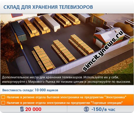 Склад телевизоров
